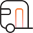 a black and orange logo